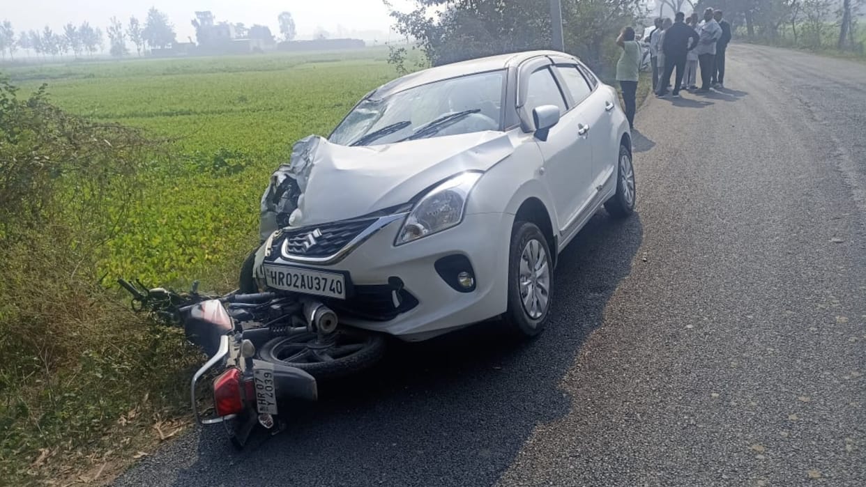 Kurukshetra: Bike riding couple dies after being hit by car