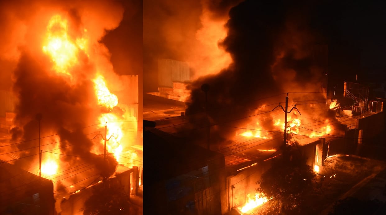 Kanpur Fire, Fire broke out in Dadanagar's ink factory, bakery burnt and chemical factory saved