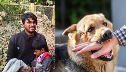 The child kept writhing in pain in his fathers lap in Etawah, doctors did not give him rabies injection