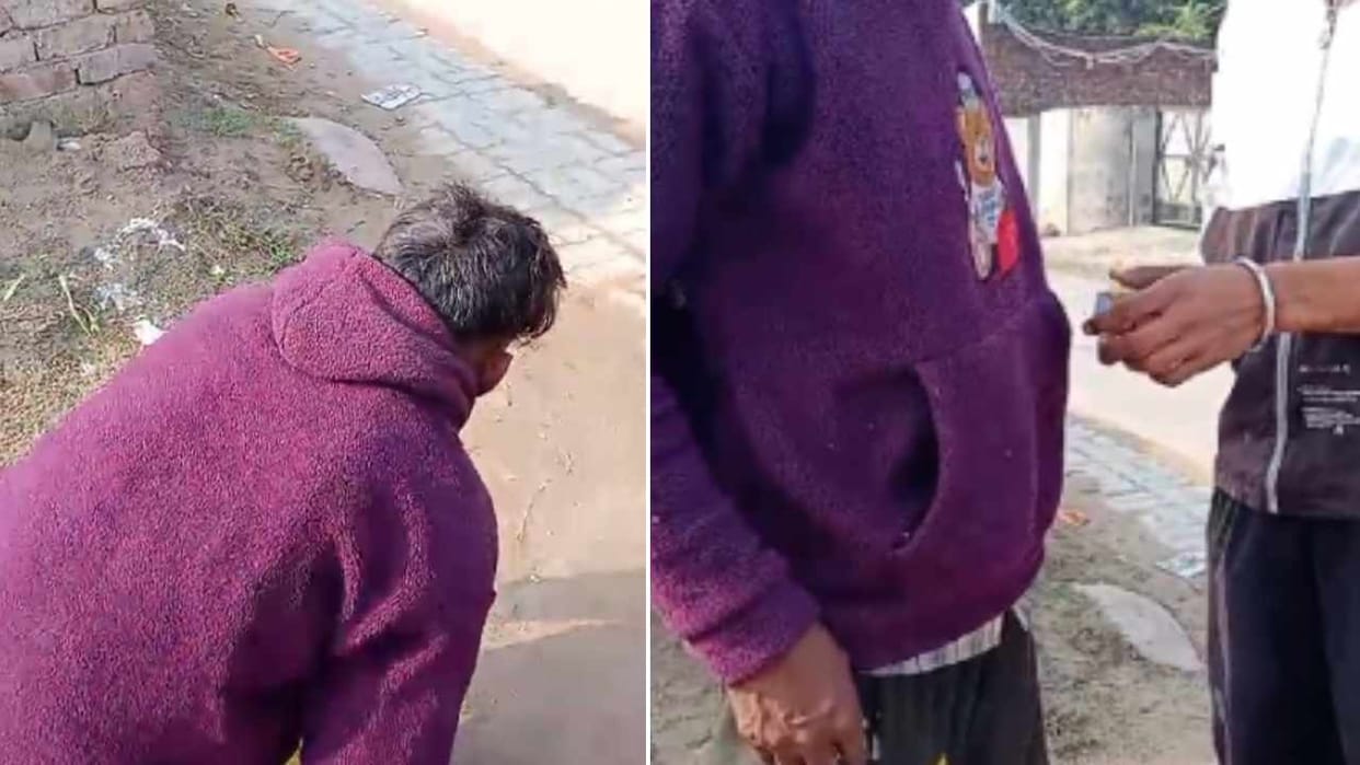 Villagers caught a youth in Kapurthala video viral on social media