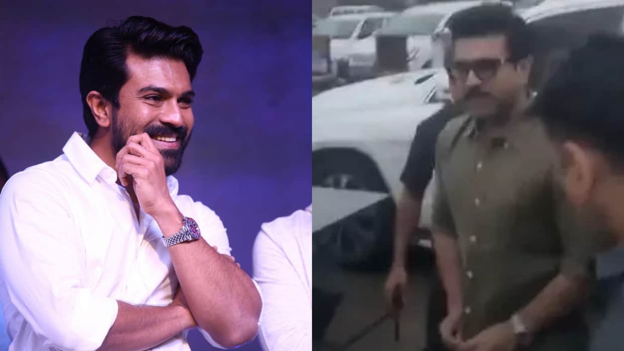 Ram Charan Game Changer actor Visits Chamundeshwari Temple In Mysuru fans crowded him Watch Viral Video