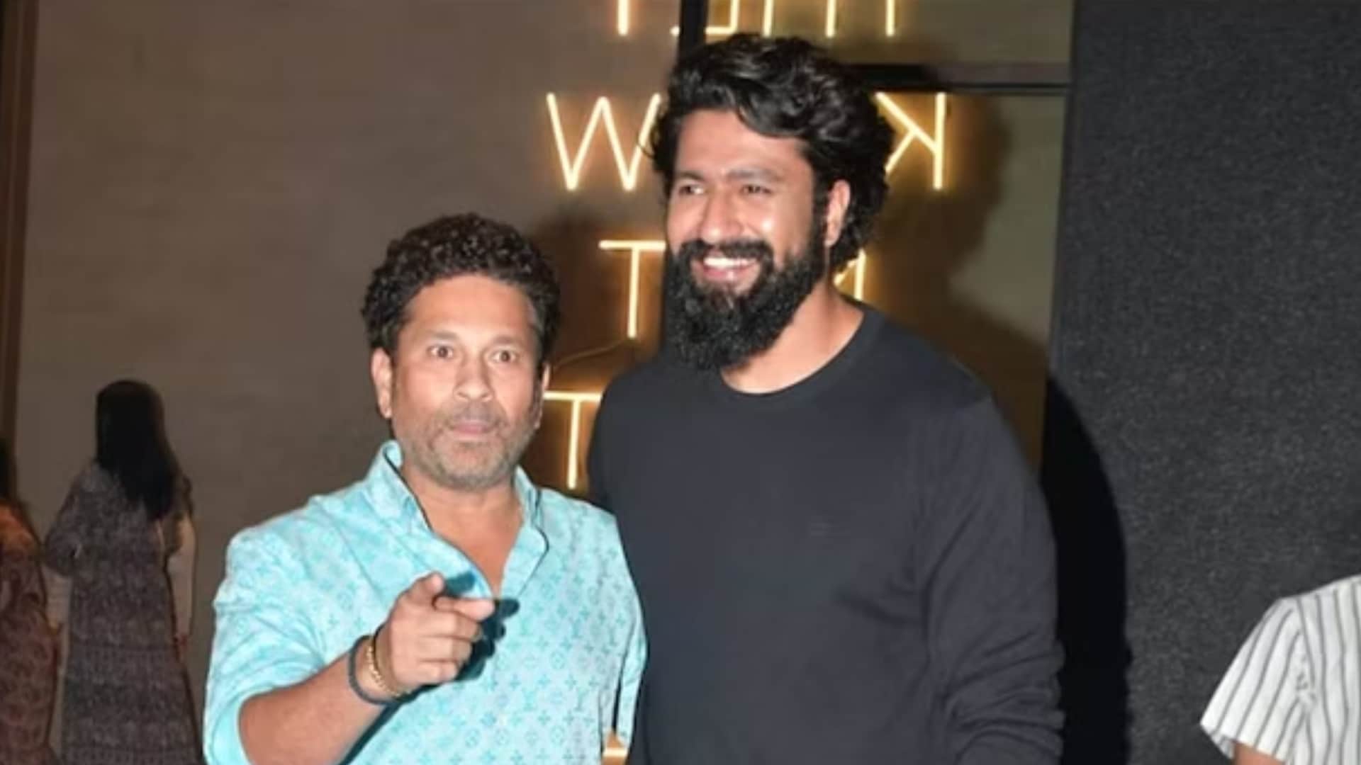 Vicky Kaushal Poses With Sachin Tendulkar after screening of Sam Bahadur says My Childhood Hero Saw My Film