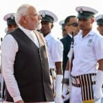 नौसेना दिवस पर प्रधानमंत्री नरेंद्र मोदी।