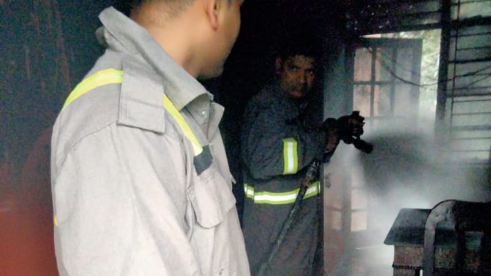 Fire breaks out in teacher room in Jawahar Navodaya Vidyalaya campus Shahjahanpur