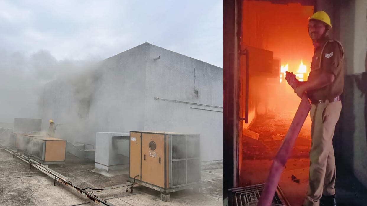fire broke out because of short circuit in cancer institute in Lucknow.