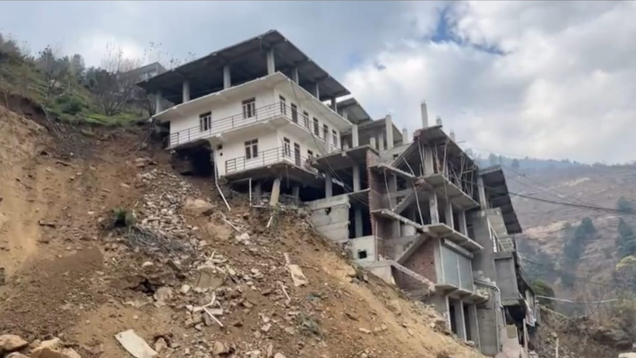 Building may collapse People living close to the building were advised to vacate homes in SaraswatiNagar Rohru