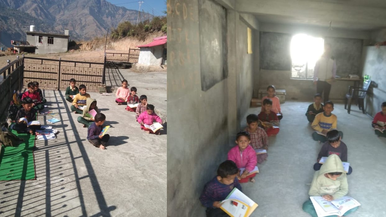 Sirmour News:  primary school in temple sarai people donated Table and chairs