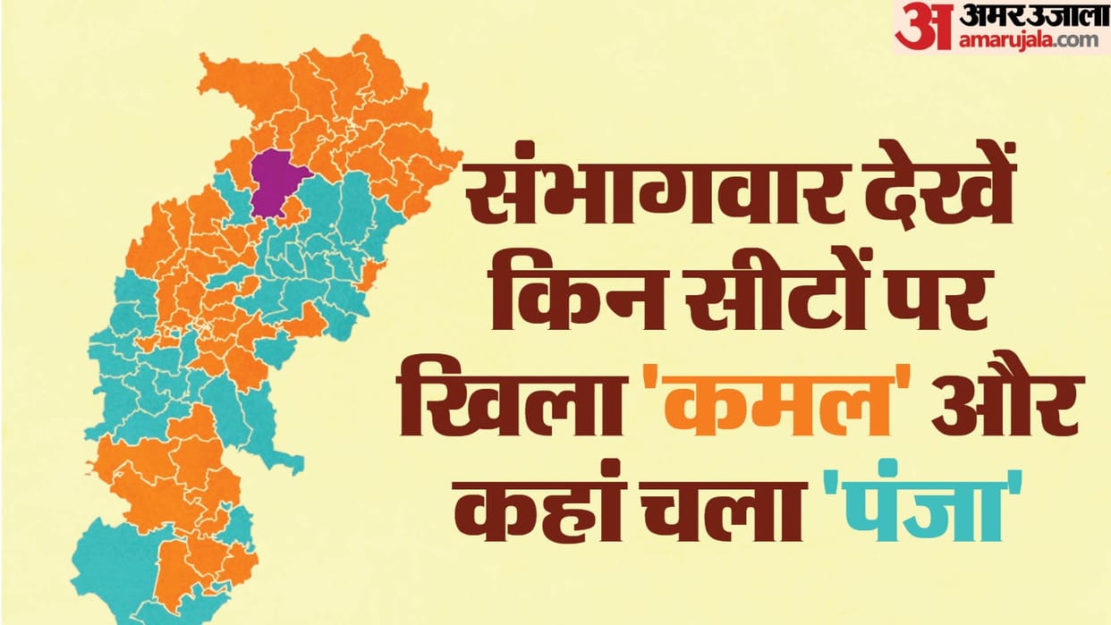 Chhattisgarh Election Result Lotus bloomed in Chhattisgarh know who got how many seats in which division