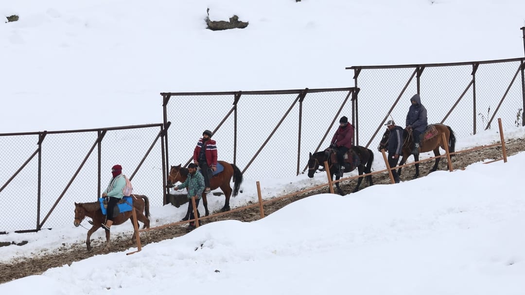 jk Weather Update: Cold wave in Kashmir freezing cold in Leh mercury minus 8