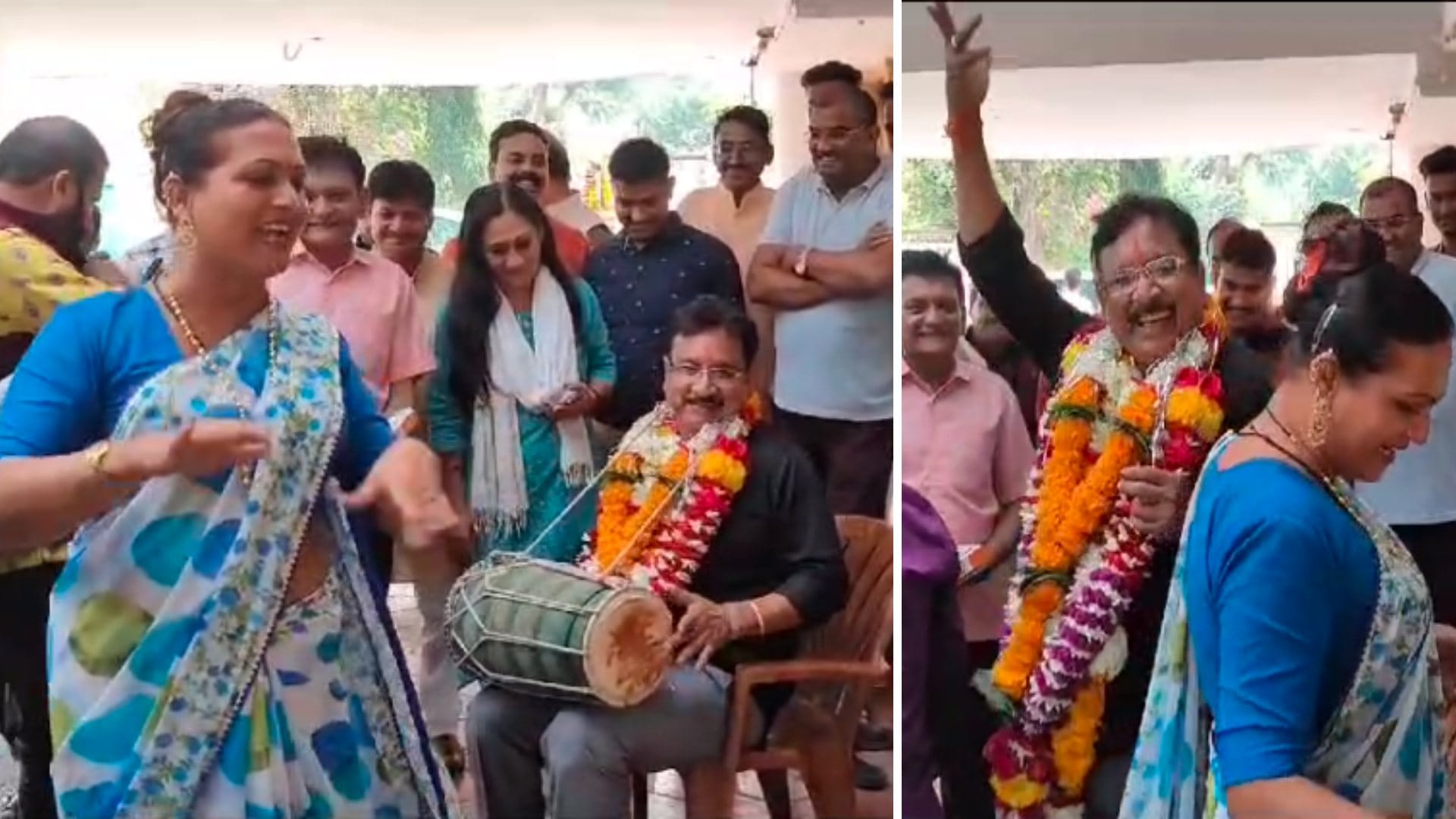 वन मंत्री विजय शाह ने किन्नरों के लिए ढोलक बजाई और साथ में नाचे।