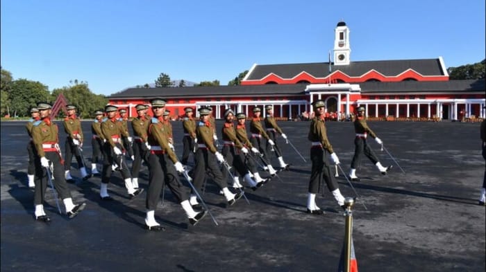 Indian Military Academy IMA POP 2023 Today 372 officers pass out Sri Lankan CDS took parade salami