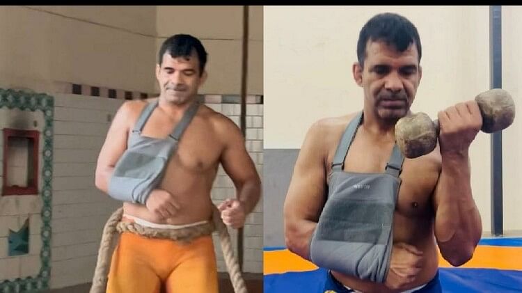 Passion for medal in Olympics, Dumb wrestler  from jhajjar practicing with injured hand