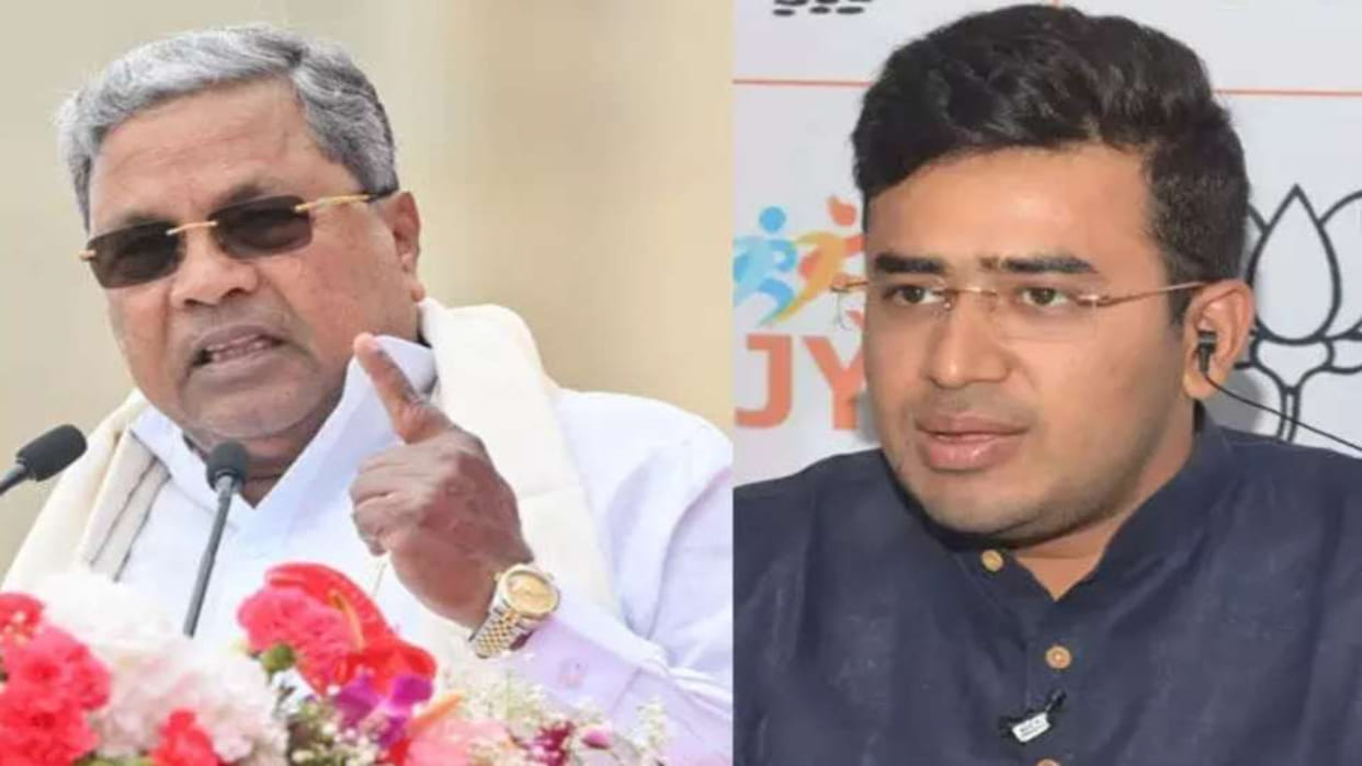 CM Siddaramaiah BJP MP Tejasvi Surya trade charges over compensation to martyr family