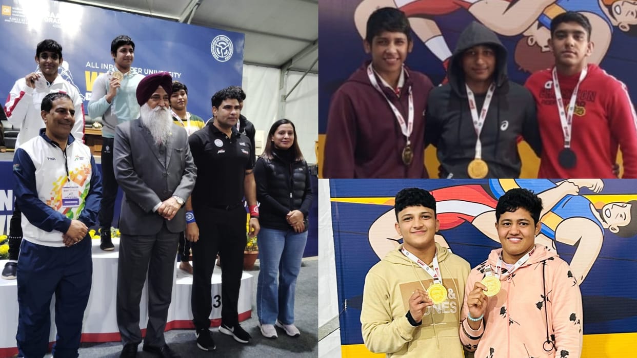 Wrestlers of Chhotu Ram Stadium dominate in All India Inter University Championship