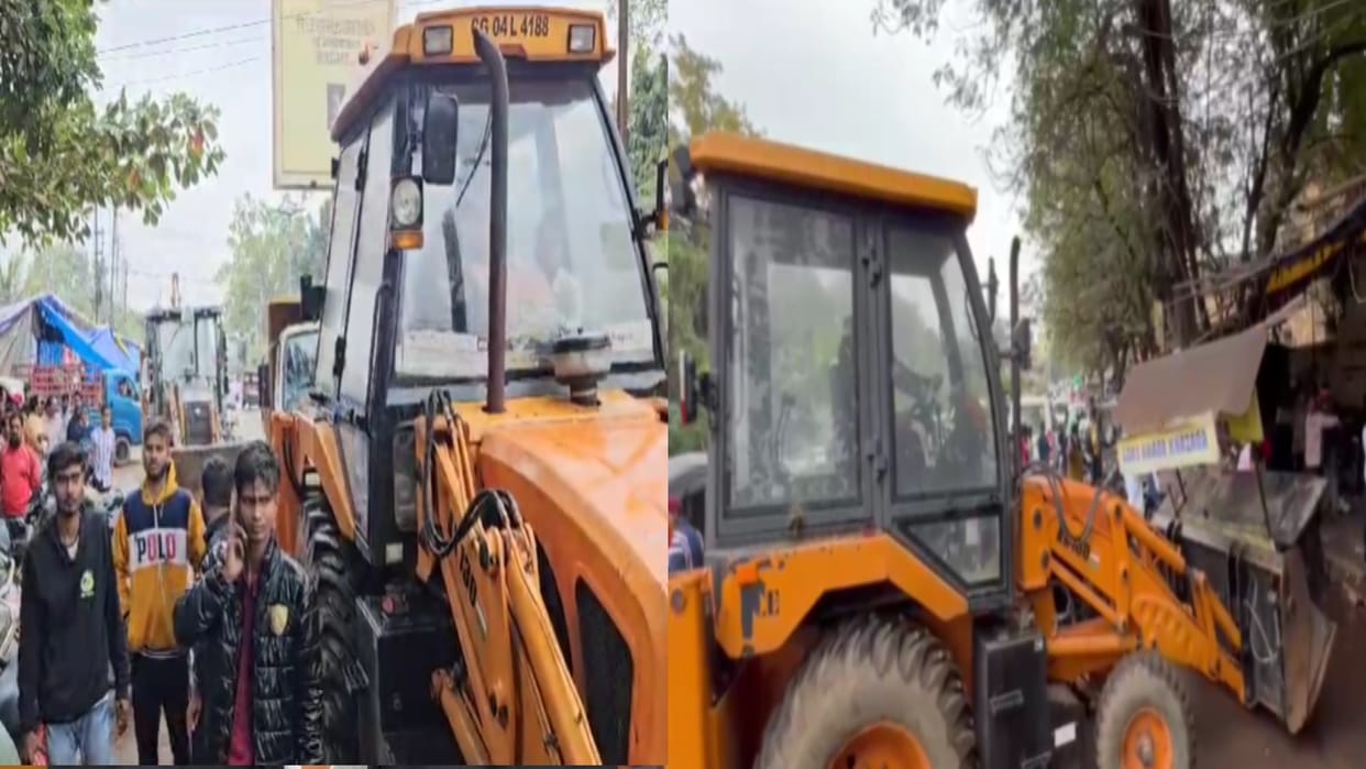 CG Election: BJP came to power in Chhattisgarh, bulldozers started in Raipur, corporation action on illegal ch