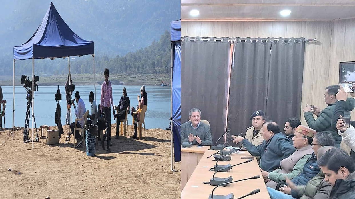 Bandla paragliding site will be seen in Bollywood film, stunt scenes filmed above Gobind Sagar lake.
