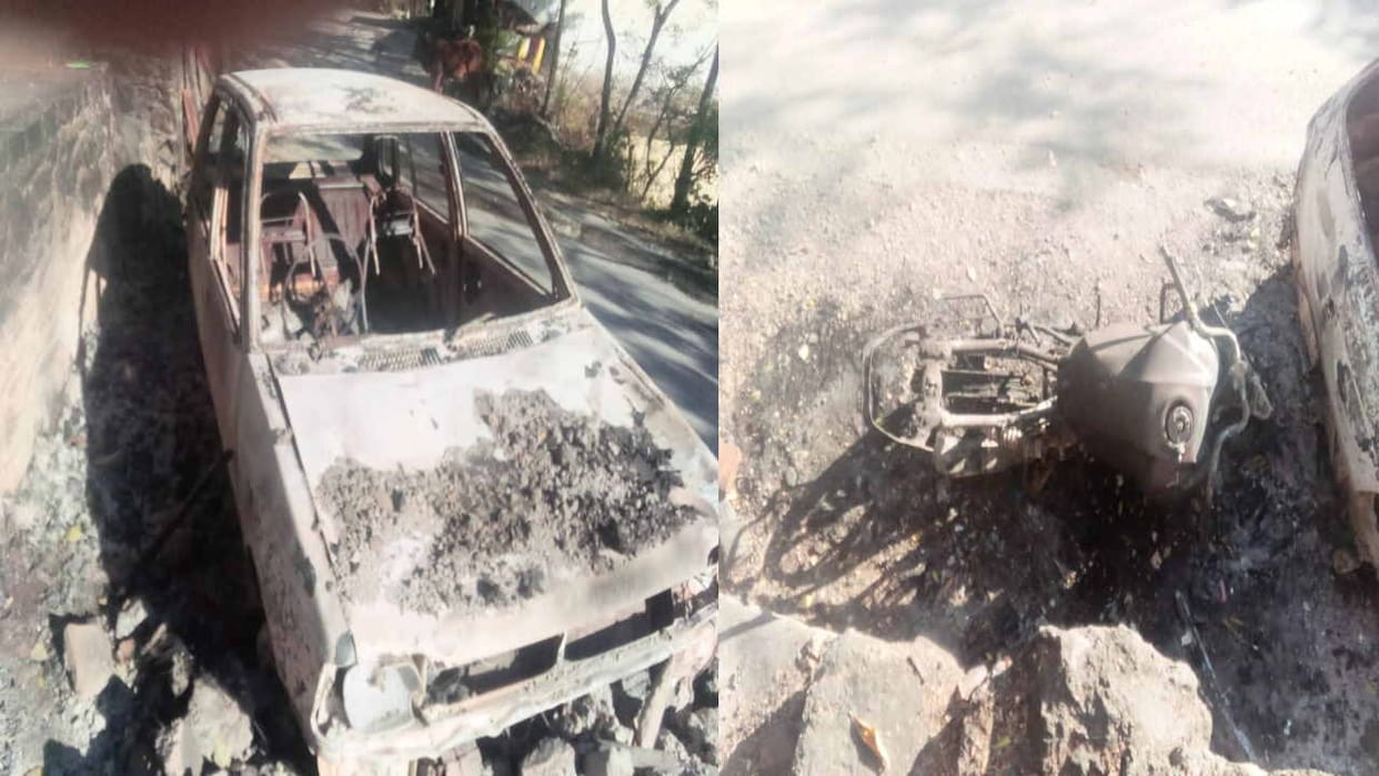 Sirmour: Fire breaks out in furniture shop, bikes and machines including Alto car burnt to ashes