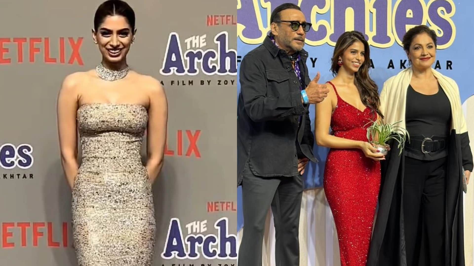 The Archies Premiere Suhana Khan Khushi Kapoor Janhvi Kapoor Shanaya Kapoor Hrithik Roshan Aishwarya rai