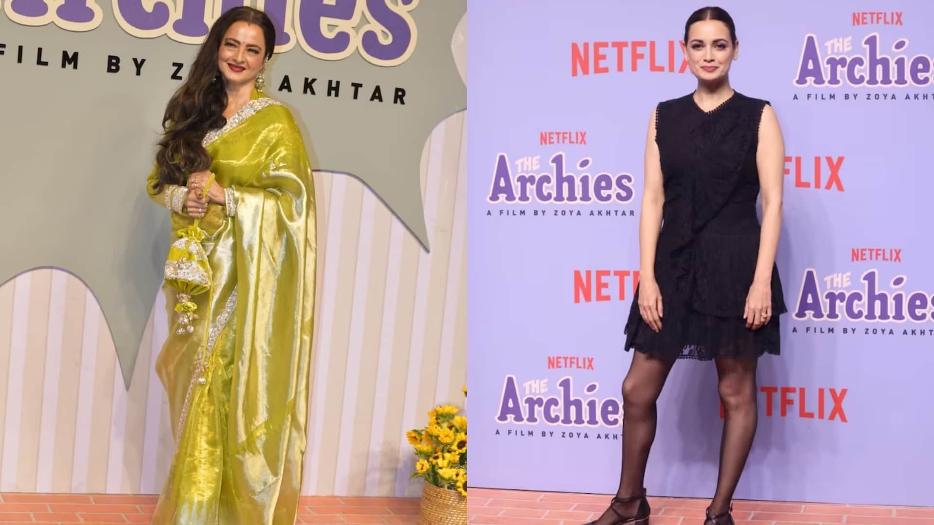 The Archies Premiere Suhana Khan Khushi Kapoor Janhvi Kapoor Shanaya Kapoor Hrithik Roshan Aishwarya rai