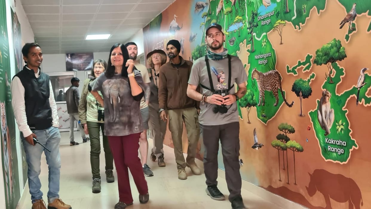 Foreign tourists reach to Kartniaghat in Bahraich.