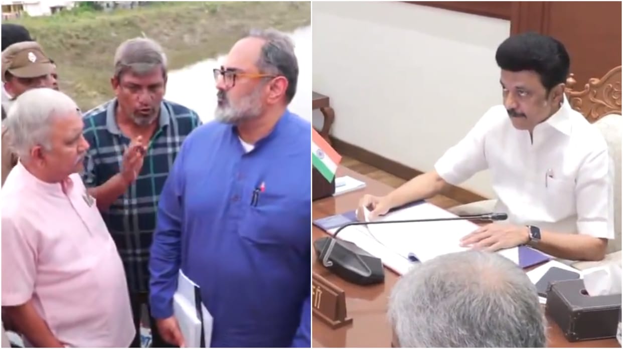 Union Minister Rajeev Chandrasekhar reviews the situation in cyclone-affected Chennai