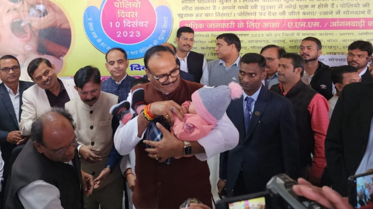 Deputy CM Brajesh Pathak starts Puls Polio campaign in state.
