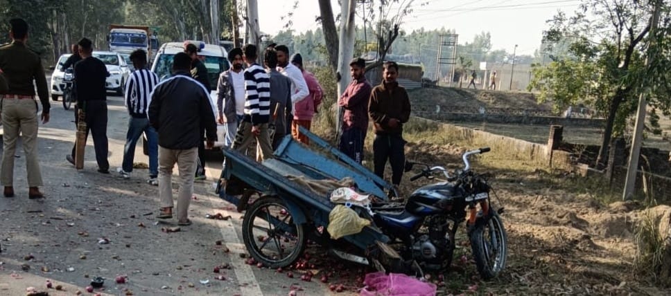 Accident on Haryana Punjab border near Ambala, Speeding private bus hits Jugaad bike, three youths die