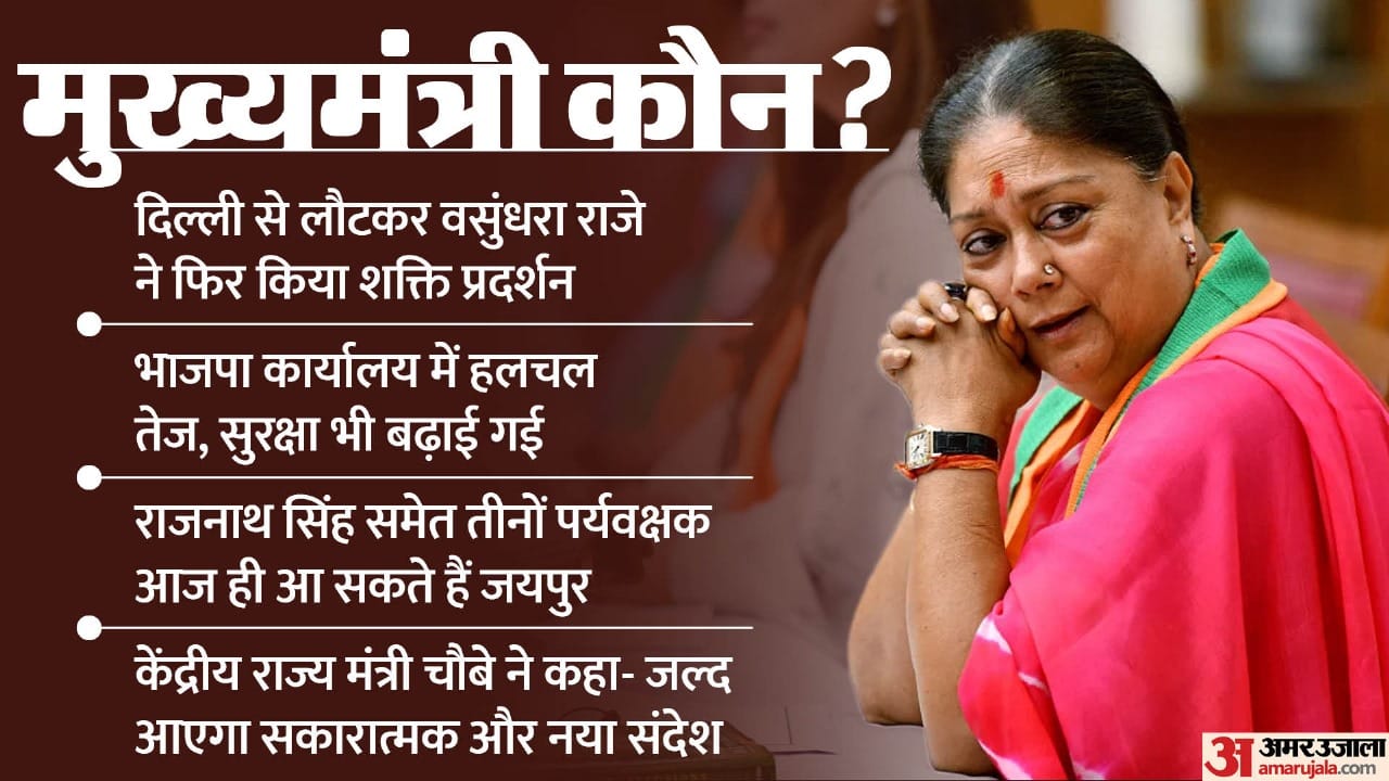 Rajasthan New CM Vasundhara Raje demonstrated strength in Jaipur BJP legislative party meeting
