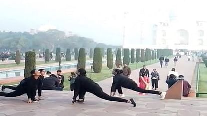 Rules were flouted again at Taj girls did yoga Video went viral