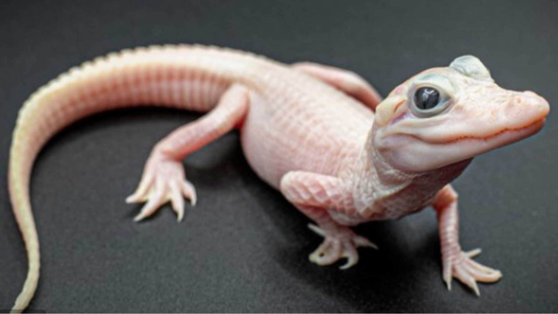 rare white alligator born at Florida park female leucistic alligator is one of the only eight in world