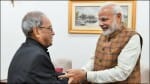 पूर्व राष्ट्रपति प्रणव मुखर्जी, प्रधानमंत्री नरेंद्र मोदी
