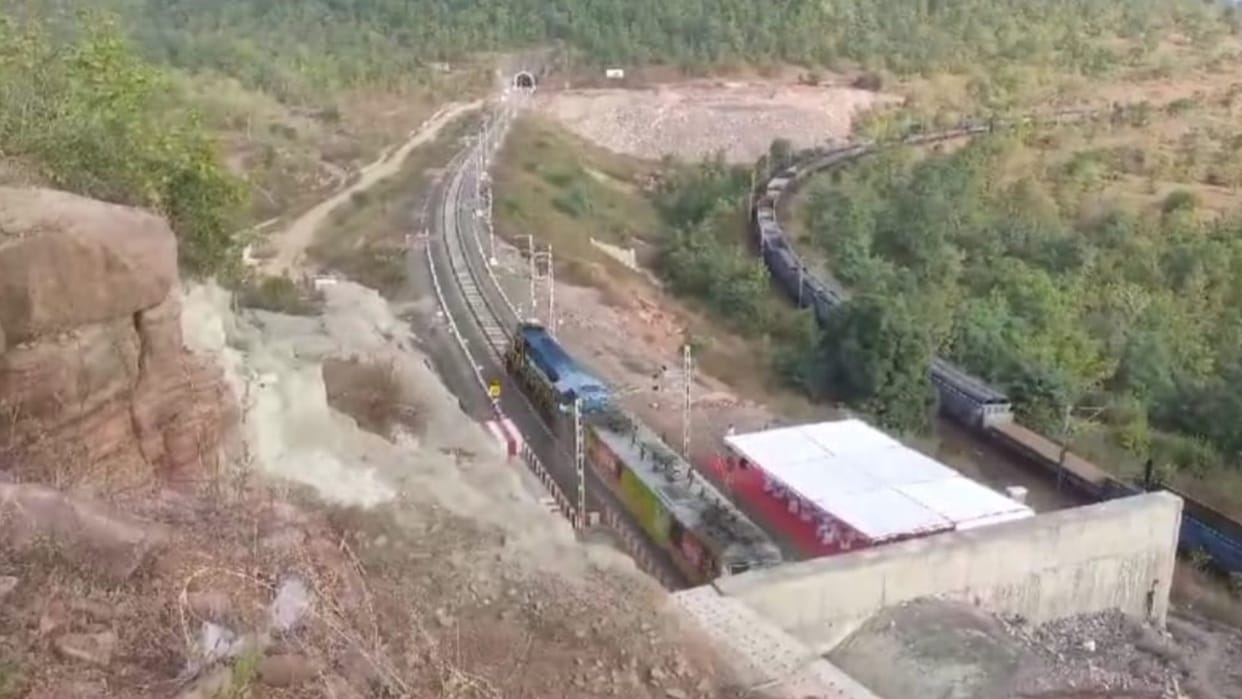 Passenger and goods trains ran on the third railway line in Budhni.