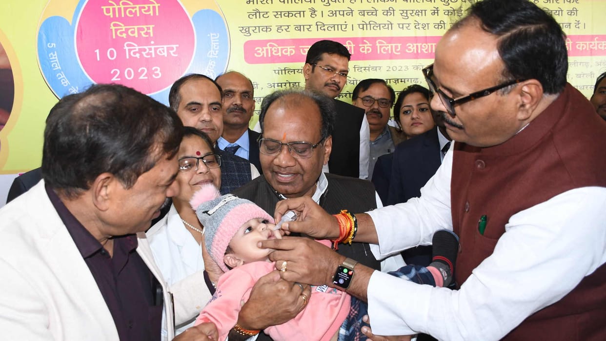 Deputy CM Brajesh Pathak launches Pulse Polio campaign from AIIMS