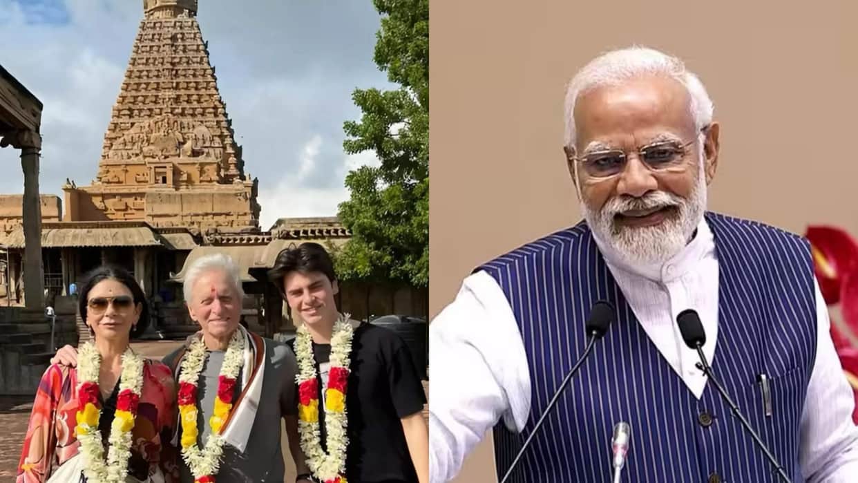 Pm Narendra Modi on Photos of American actor Michael Douglas said Thanjavur Is Beautiful