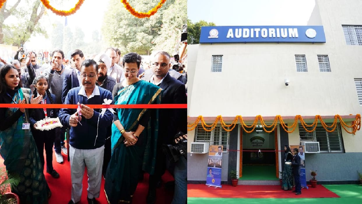 CM Arvind Kejriwal inaugurates modern auditorium in Delhi government school