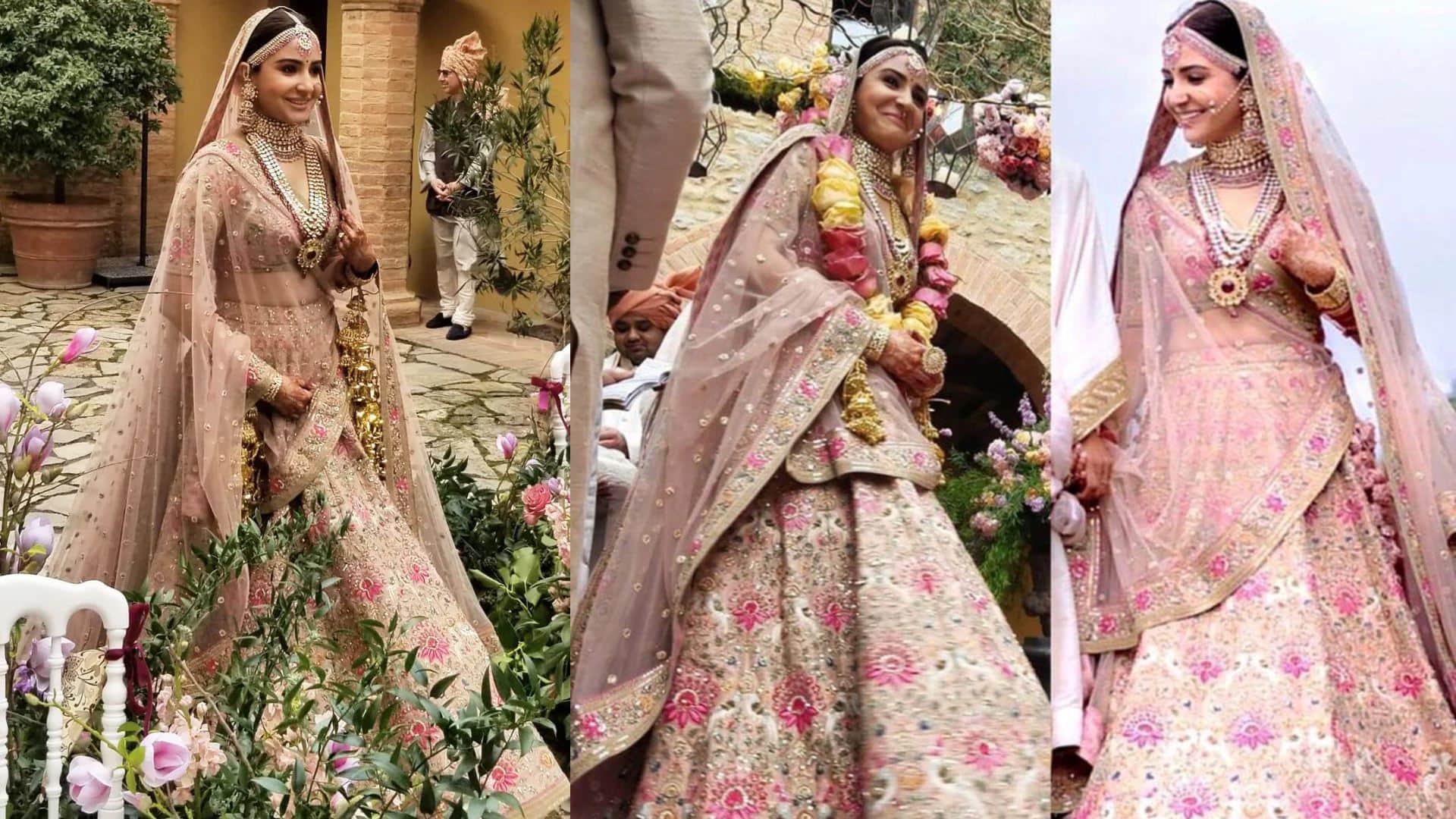 virat kohli and anushka sharma wedding anniversary wedding lehenga of Anushka sharma
