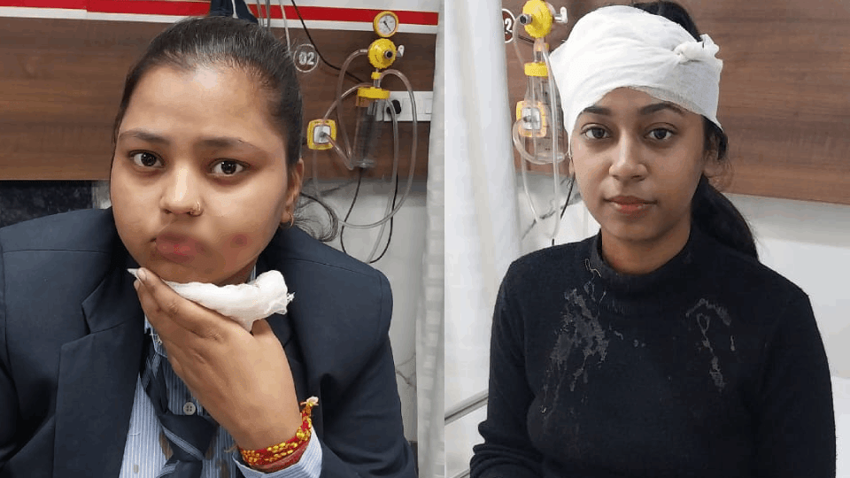 Truck hits school bus six students injured in bareilly