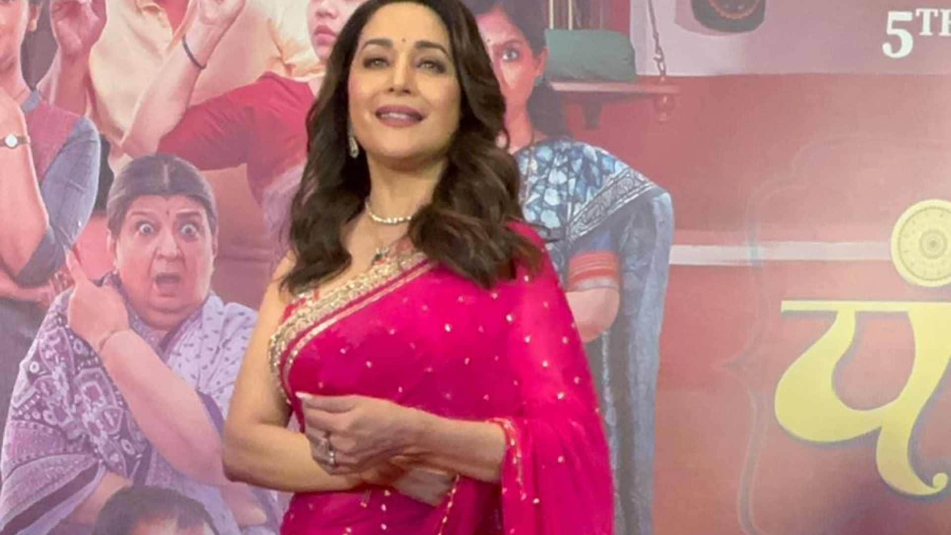 Panchak Trailer Launch MADHURI DIXIT looking beautiful in pink saree film release on 5 January 2024 see photos