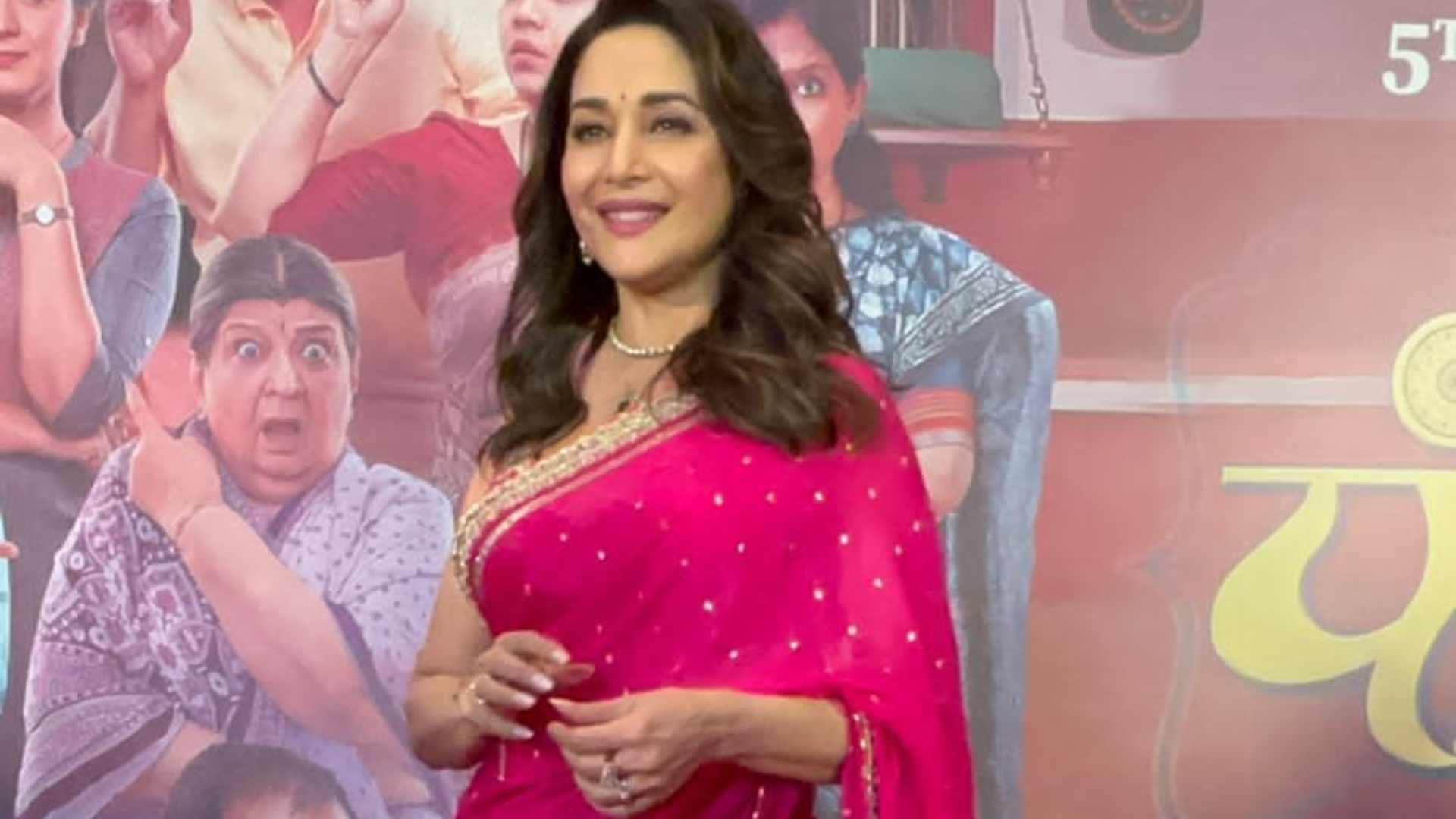 Panchak Trailer Launch MADHURI DIXIT looking beautiful in pink saree film release on 5 January 2024 see photos