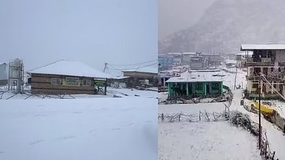 Snowfall in Char Dham Badrinath Kedarnath Hemkund Valley of Flowers and Auli covered in snow Watch Photos