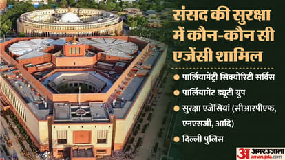 संसद की सुरक्षा में ये हैं घेरे।