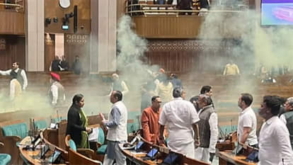 सदन में कूदने वालों ने कलर स्मॉग का किया इस्तेमाल।