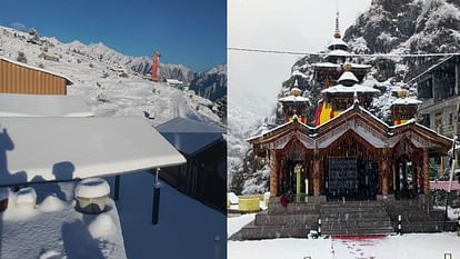 Snowfall in Char Dham Badrinath Kedarnath Hemkund Valley of Flowers and Auli covered in snow Watch Photos