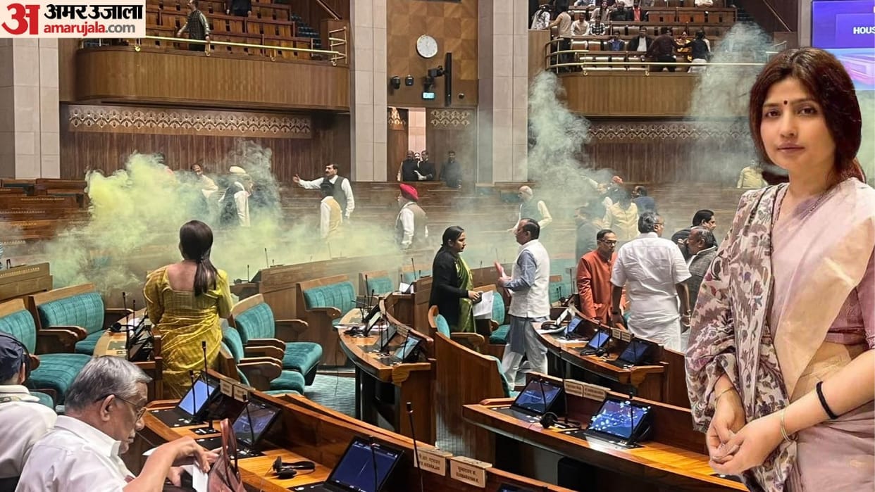 Two persons jumped from auditorium in Parliament Dimple Yadav said anything happened inside Lok Sabha
