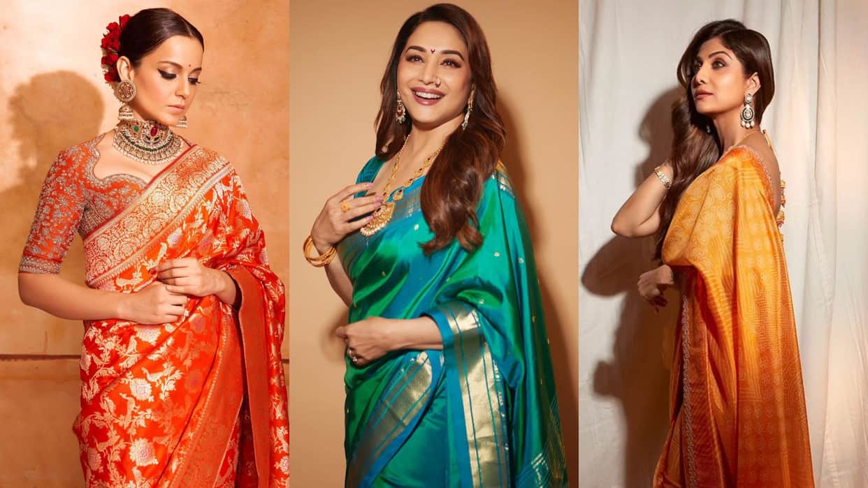 Year Ender 2023 trendy silk saree collection inspired by bollywood actress