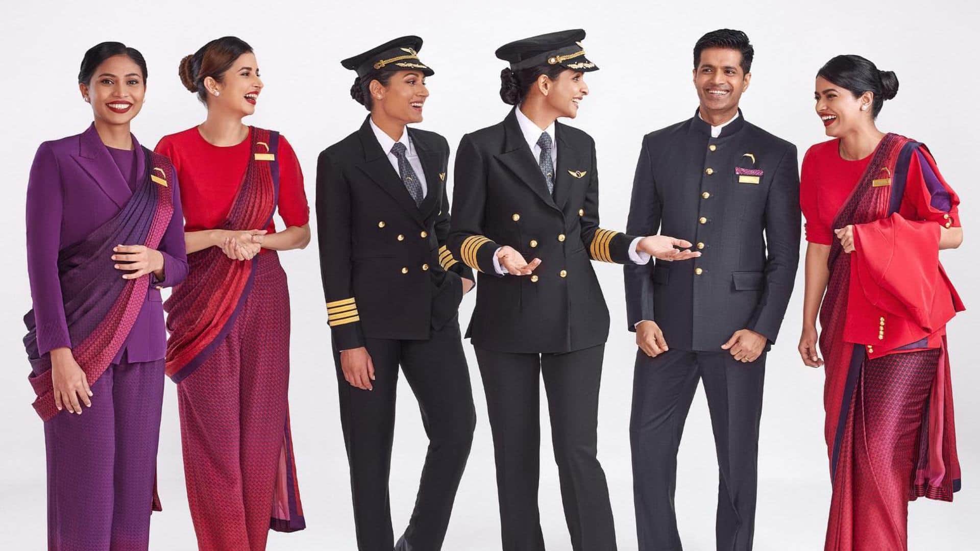 Air India Fashion famous designer manish malhotra design new uniform for pilot to cabin crew