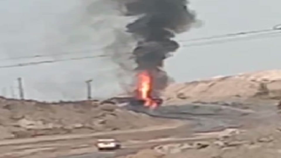 A terrible fire broke out in water tanker of BEML company korba
