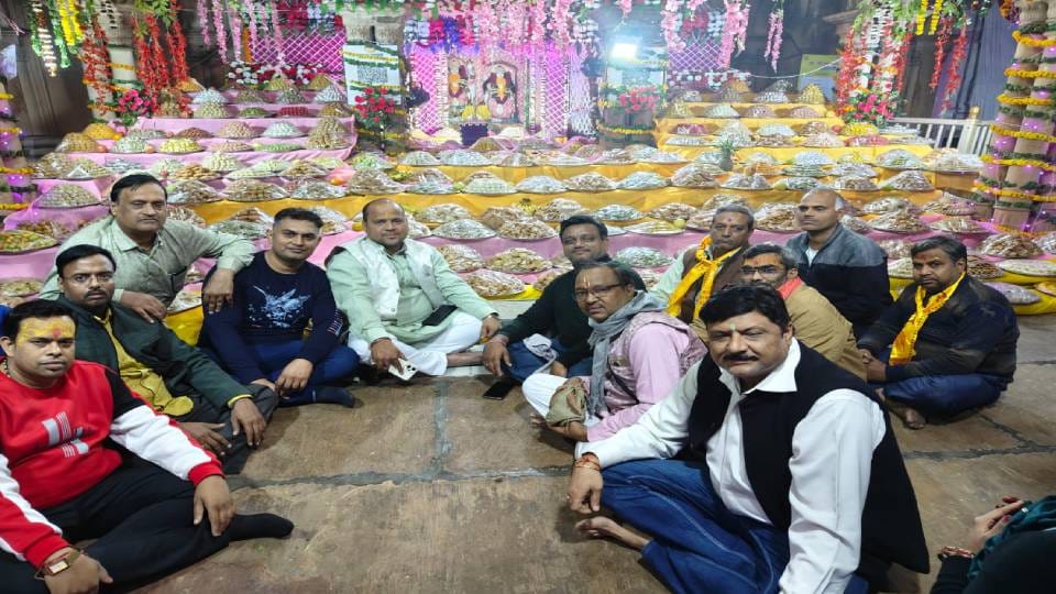 Fifty six offerings were offered to Lord seated in flower bungalow in Mathura