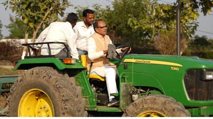 MP News: Mama's different style, former CM was seen sowing gram by plowing the field with a tractor