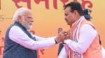 पीएम मोदी से मिलते हुए राजस्थान के नए सीएम भजन लाल शर्मा